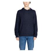 Blauwe Hooded Gebreide Mannen Herfst/Winter Armani Exchange , Blue , H...