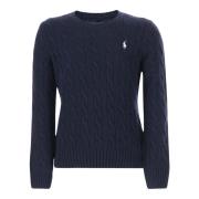 Navy Wool Cashmere Crew Neck Pullover Polo Ralph Lauren , Blue , Dames