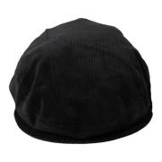 Zwarte Corduroy Newsboy Cap Dolce & Gabbana , Black , Heren