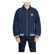 Blauwe Zip-Up Jas voor Mannen Tommy Jeans , Blue , Heren