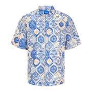 Casual Resort Overhemd met Allover Print Jack & Jones , Blue , Heren