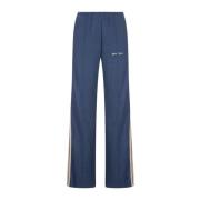 Blauwe Straight-Leg Joggers met Geborduurd Logo Palm Angels , Blue , D...