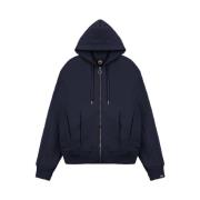 Blauwe Hoodie met Rits Colmar , Blue , Dames