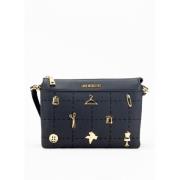 Ecopiel Schoudertas met Metalen Details Love Moschino , Black , Dames