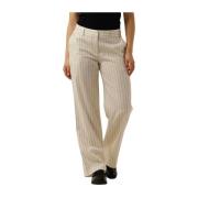 Gestreepte Witte Broek Envii , White , Dames