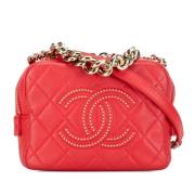 Pre-owned Leather chanel-bags Chanel Vintage , Red , Dames