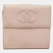 Pre-owned Leather wallets Chanel Vintage , Pink , Dames