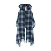 Geruit Patroon Hooded Sjaal Woolrich , Blue , Dames