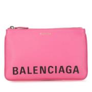 Pre-owned Leather wallets Balenciaga Vintage , Pink , Dames