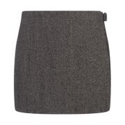 Zwart Herringbone Shorts-Rok Ermanno Scervino , Black , Dames