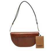 Pre-owned Leather handbags Burberry Vintage , Brown , Dames