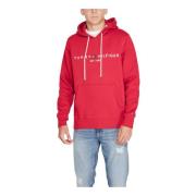 Rode Bedrukte Hoodie met Voorzakken Tommy Hilfiger , Red , Heren