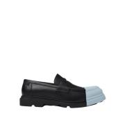 Junction Leren Platte Schoenen Camper , Black , Heren