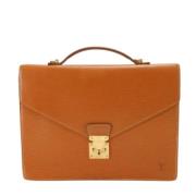 Pre-owned Leather briefcases Louis Vuitton Vintage , Brown , Heren