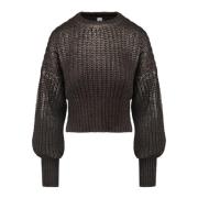 Gezellig Tricot Crew Neck Sweater BomBoogie , Brown , Dames