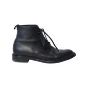 Pre-owned Leather boots Yves Saint Laurent Vintage , Black , Dames