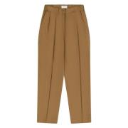 Wijde Pijp Dubbele Plooi Broek Laneus , Brown , Heren