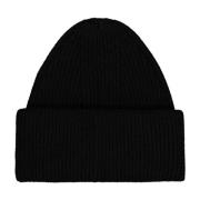 Kasjmier Geribbelde Beanie Muts Laneus , Black , Unisex