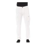 Witte Cargo Broek met Zakken Baldinini , White , Heren