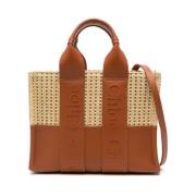 Woody Small Tote Bag in Bruin Chloé , Brown , Dames