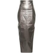 Grijze vuilpilaar rok Gun Metal Rick Owens , Gray , Dames