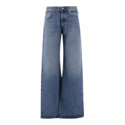 Denim Wide Leg Jeans Regular Fit Armarium , Blue , Dames