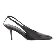 Vierkante Neus Slingback van Zacht Leer Armarium , Black , Dames