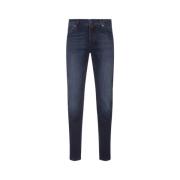 Slim Fit Blauwe Denim Jeans Kiton , Blue , Heren