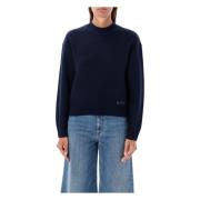 Navy Gebreide Esther Crew Neck Trui A.p.c. , Blue , Dames