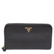 Pre-owned Leather wallets Prada Vintage , Black , Dames