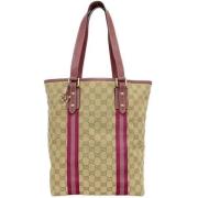 Pre-owned Canvas totes Gucci Vintage , Beige , Dames