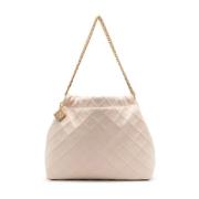 Witte Leren Trekkoordtas Tory Burch , White , Dames