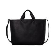 Zwarte Eco-Leren Tote Tas Calvin Klein , Black , Dames