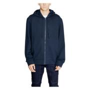 Blauwe Hooded Rits Sweater Mannen Herfst/Winter Emporio Armani , Blue ...