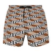 Geometrisch FF Print Zwemshorts Fendi , Brown , Heren