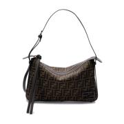 Iconische Bruine Jacquard Crossbody Tas Fendi , Brown , Dames