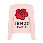 Roze Sweater met Boke Flower Print Kenzo , Pink , Dames