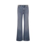 Flared Blauwe Denim Enkel Jeans Paco Rabanne , Blue , Dames