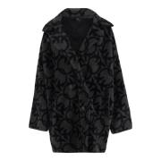 Love Birds Double-Breasted Coat Pinko , Black , Dames