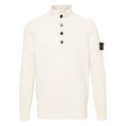 Witte Coltrui met Badge Stone Island , White , Heren