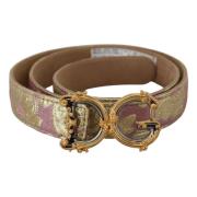 Gouden Metalen Logo Gesp Riem Dolce & Gabbana , Pink , Dames