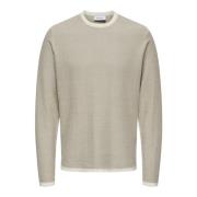 Timmy Gebreide Trui Only & Sons , White , Heren