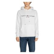 Witte Bedrukte Hoodie Mannen Herfst/Winter Tommy Jeans , White , Heren