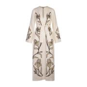 Witte Bloemen Kaftan Jurk Tory Burch , Multicolor , Dames