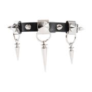 Zwarte Leren Spike Hanger Choker Junya Watanabe , Black , Dames