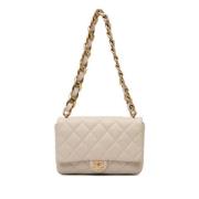 Pre-owned Leather chanel-bags Chanel Vintage , Beige , Dames