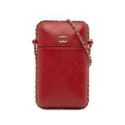 Pre-owned Leather shoulder-bags Chanel Vintage , Red , Dames