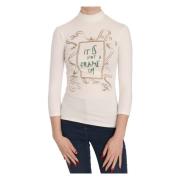 Elegante witte longsleeve top Exte , White , Dames