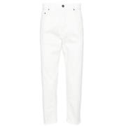 Witte Tapered-Leg Jeans Lardini , White , Heren