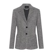 Herringbone Cashmere Blazer Kiton , Black , Dames